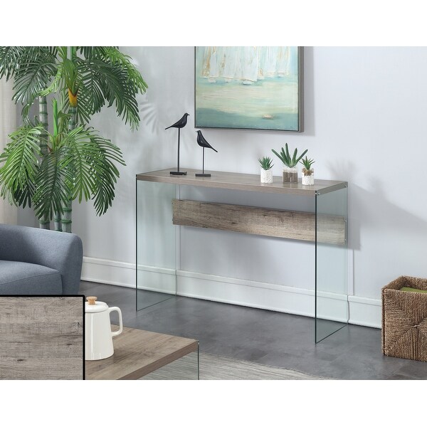 Porch and Den Urqhuart Mixed Material Glass Console Table