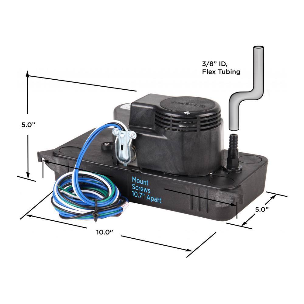 BECKETT Low Profile 115-Volt Plenum Rated Condensate Removal Pump with 20 ft. Max Lift CL201ULP