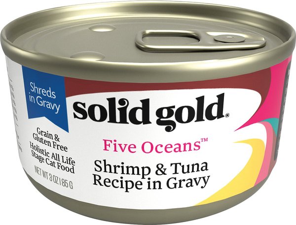 Solid Gold Five Oceans Shrimp and Tuna Recipe in Gravy Grain-Free Canned Cat Food