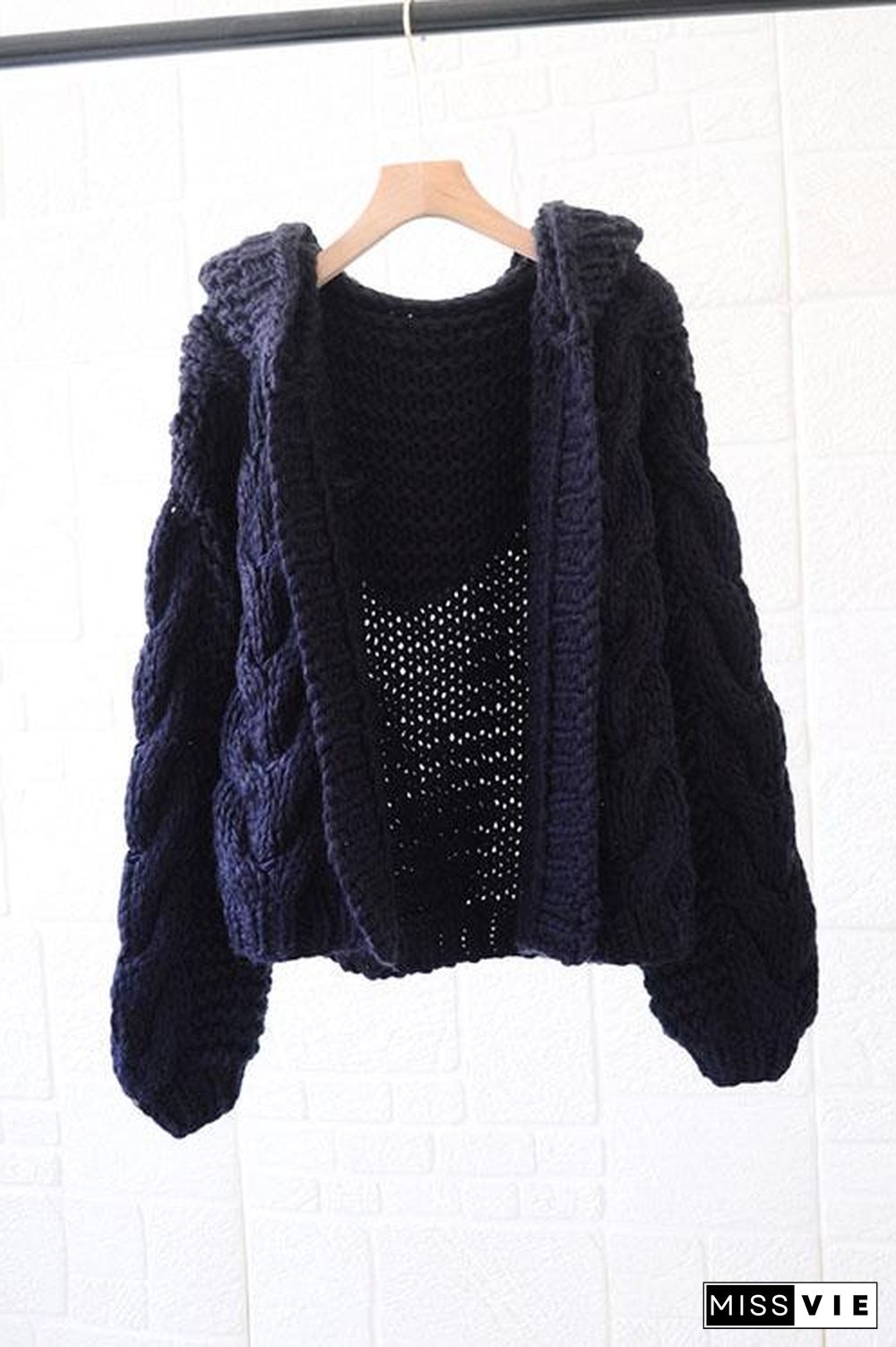 Knit Loose Hoodie Cardigan