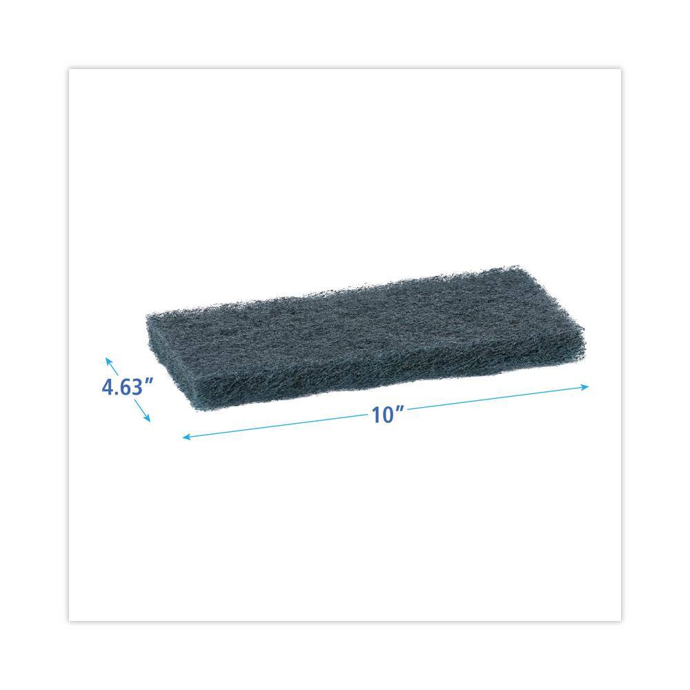 Boardwalk 4 in. x 10 in. Medium-Duty Blue Sponge Pad 20Count BWK402