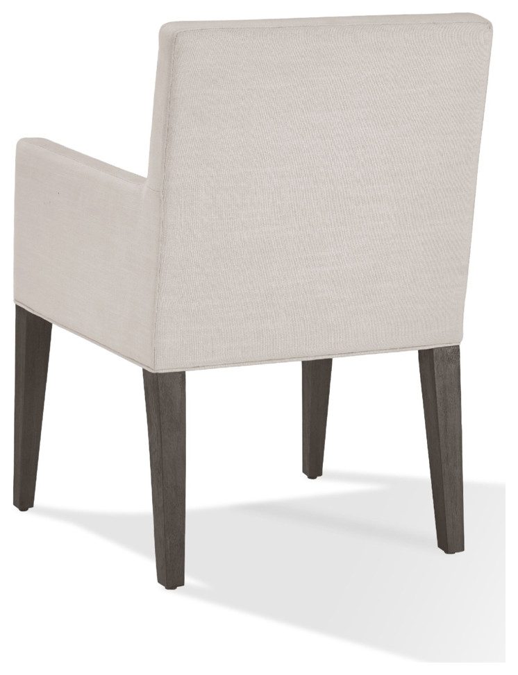 Mod 24 Inch Dining Armchair Upholstered Rubberwood Set Of 2 Light Gray   Transitional   Dining Chairs   by Dot  ampBo  Houzz