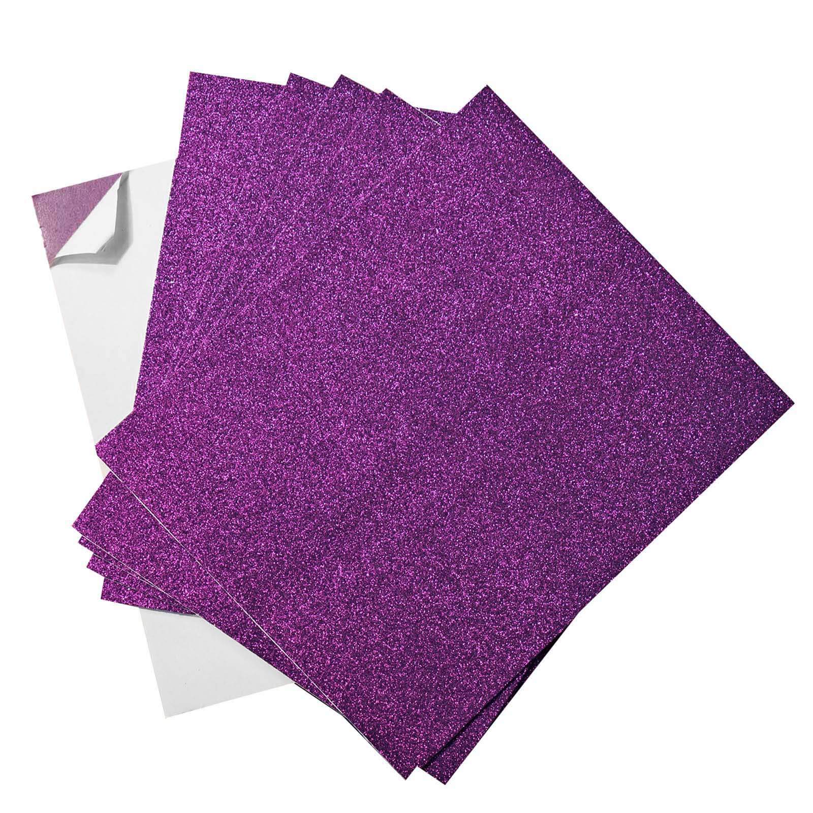 10 Pack Purple Self-Adhesive Glitter DIY Craft Foam Sheets 12