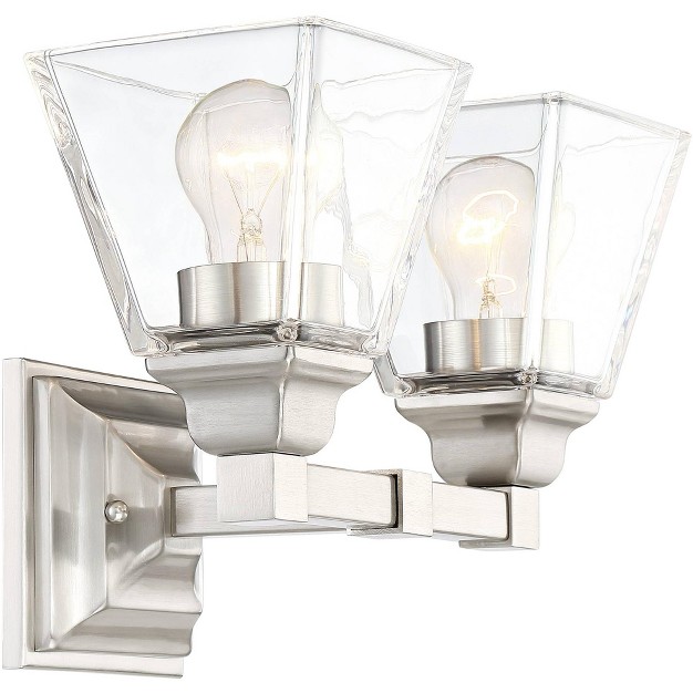 2 light Fixture Clear Glass Shade For Bedroom Bathroom Vanity Living Room Hallway