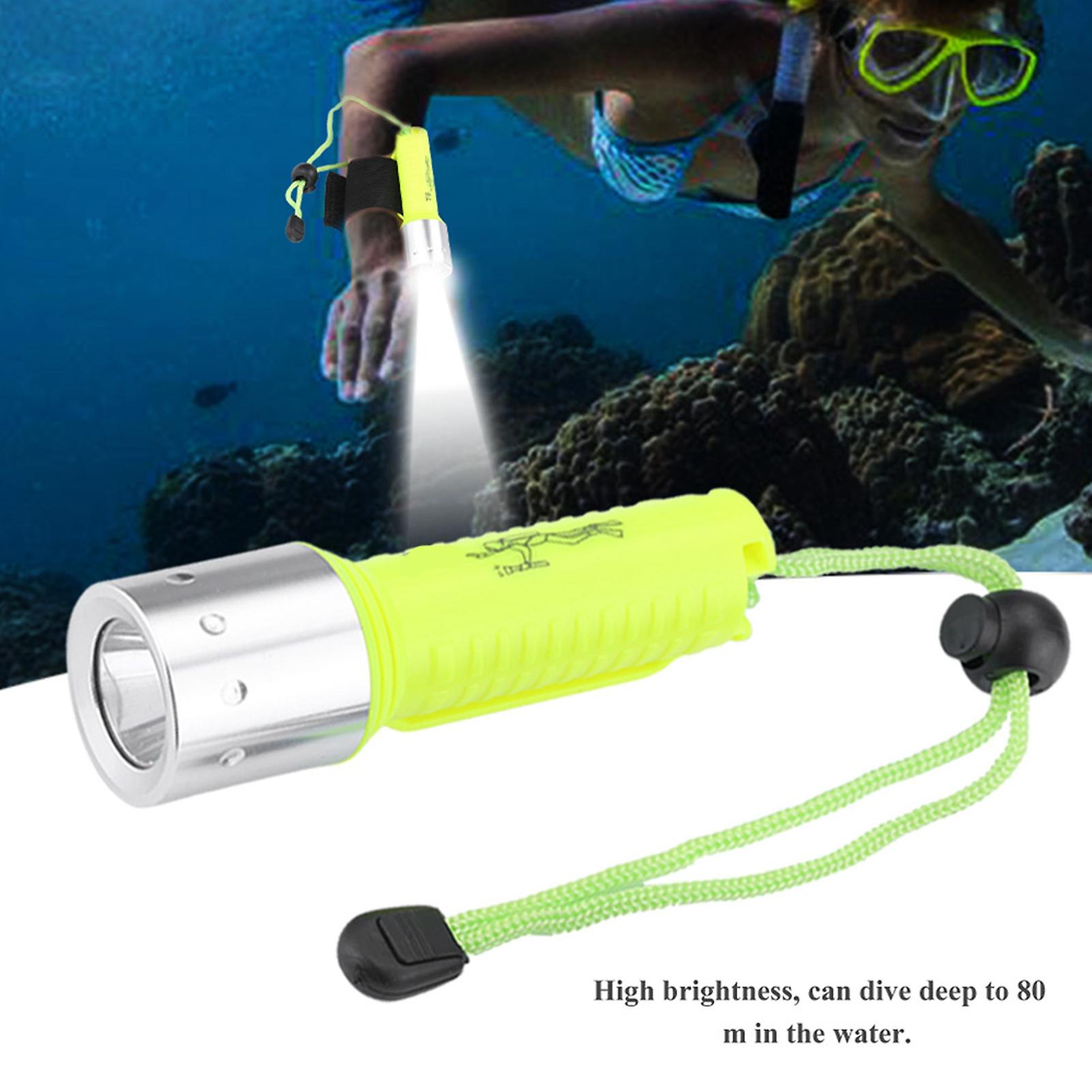 Aluminium Alloy Portable Pocket Waterproof Diving Flashlight Torch with Wrist Strap Outdoor