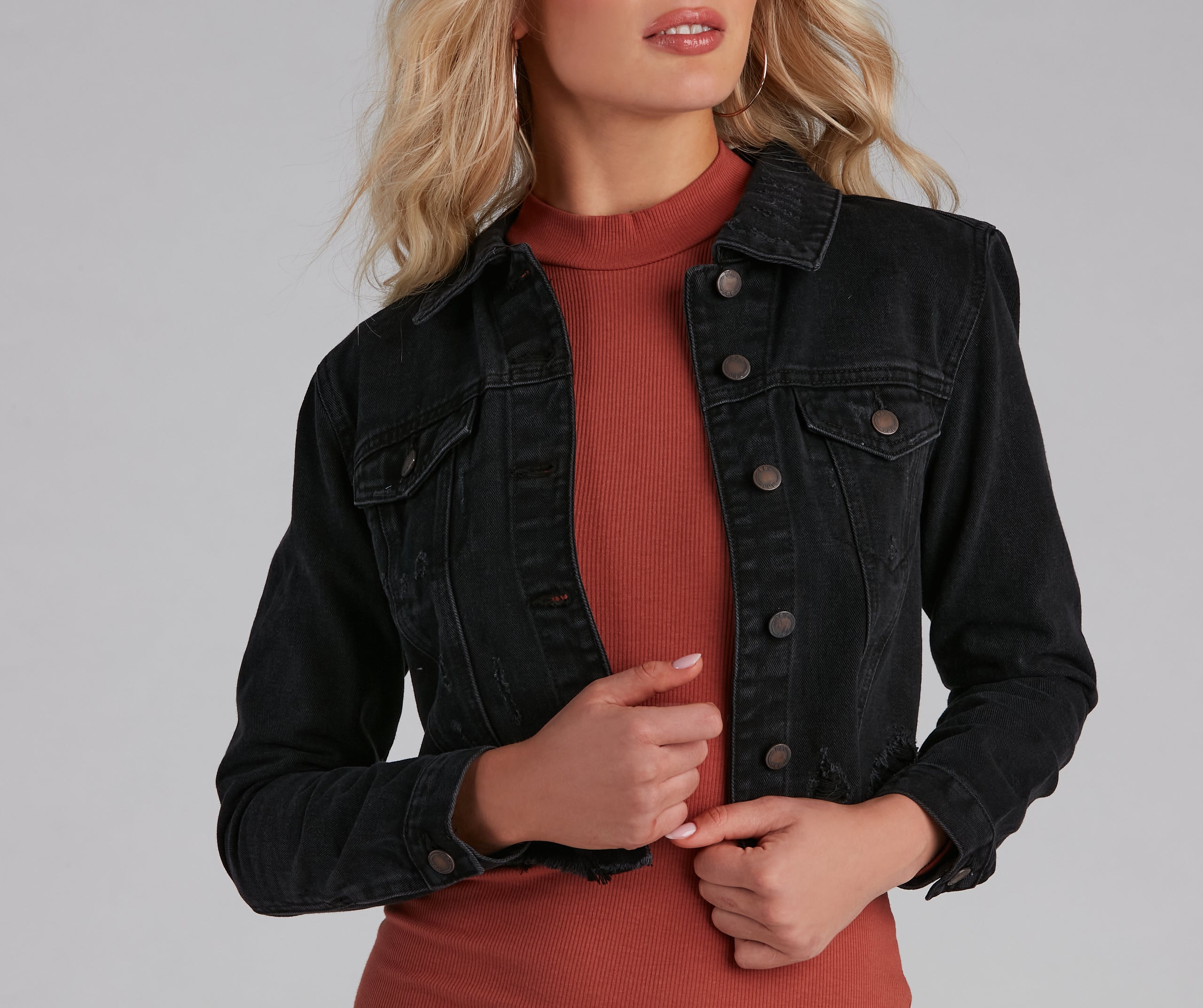 Stylish And Edgy Cropped Denim Jacket