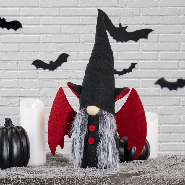 Black And Red Halloween Girl Gnome With Bat Wings