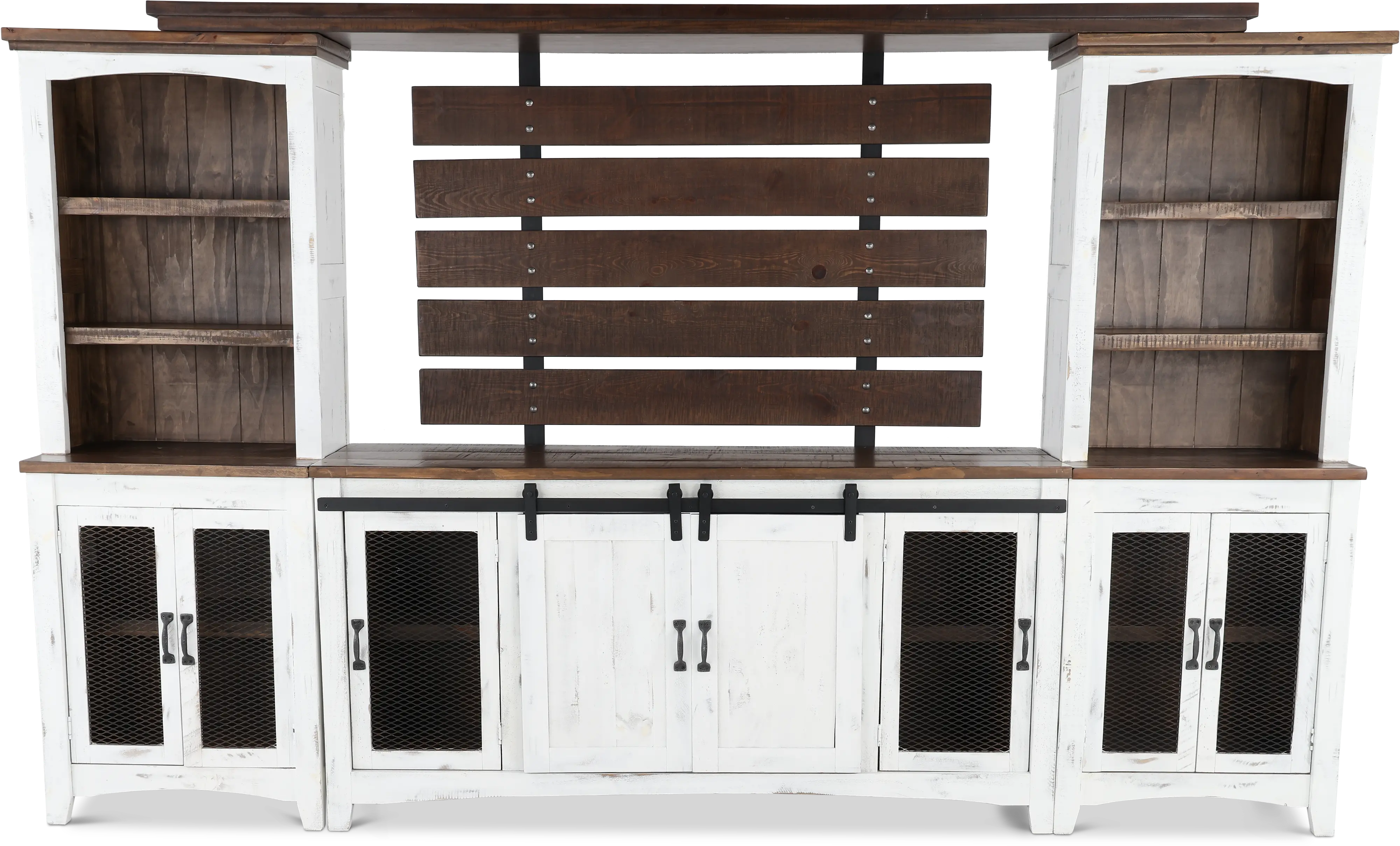 Pueblo Rustic White Entertainment Center