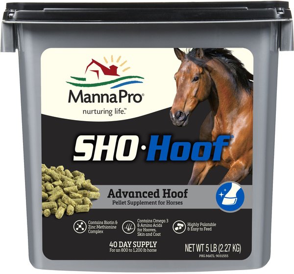 Manna Pro Sho-Hoof Biotin and Zinc Methionine for Healthy Hooves Horse Supplement， 5-lb bag