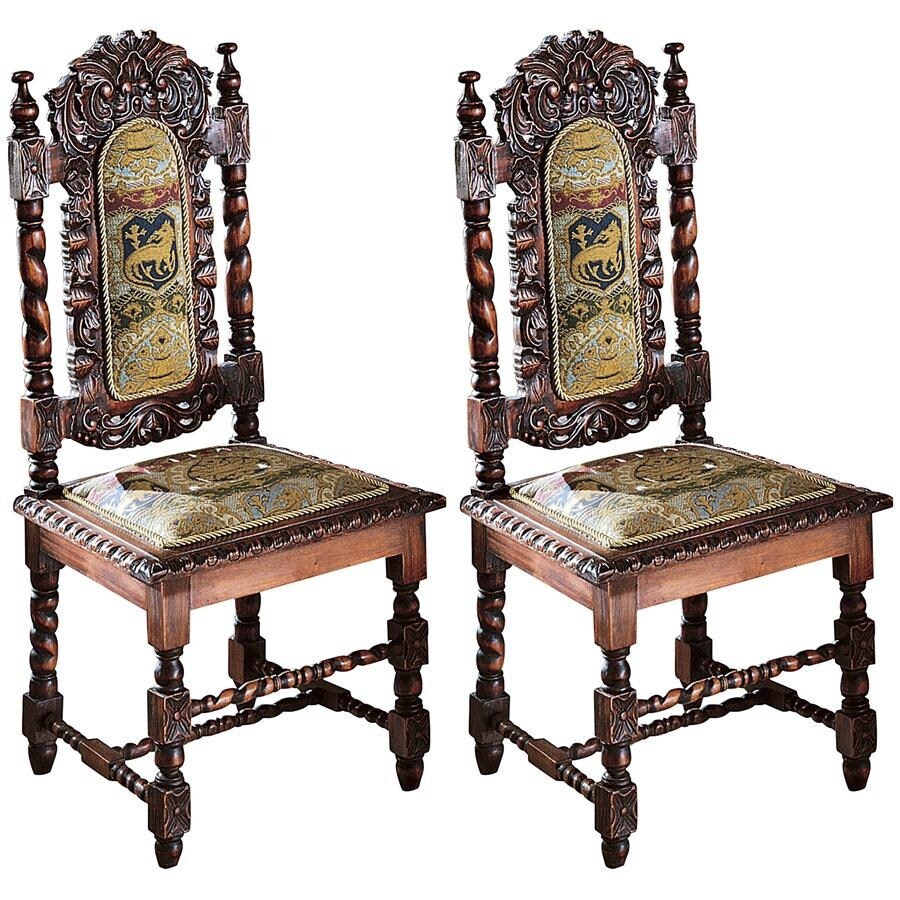 Design Toscano Charles II Side Chair: Set of Two