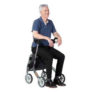 Stander Trust Care Let's Shop 4-Wheel Folding Rollator with Storage Bag and Seat in Black 4900-BL