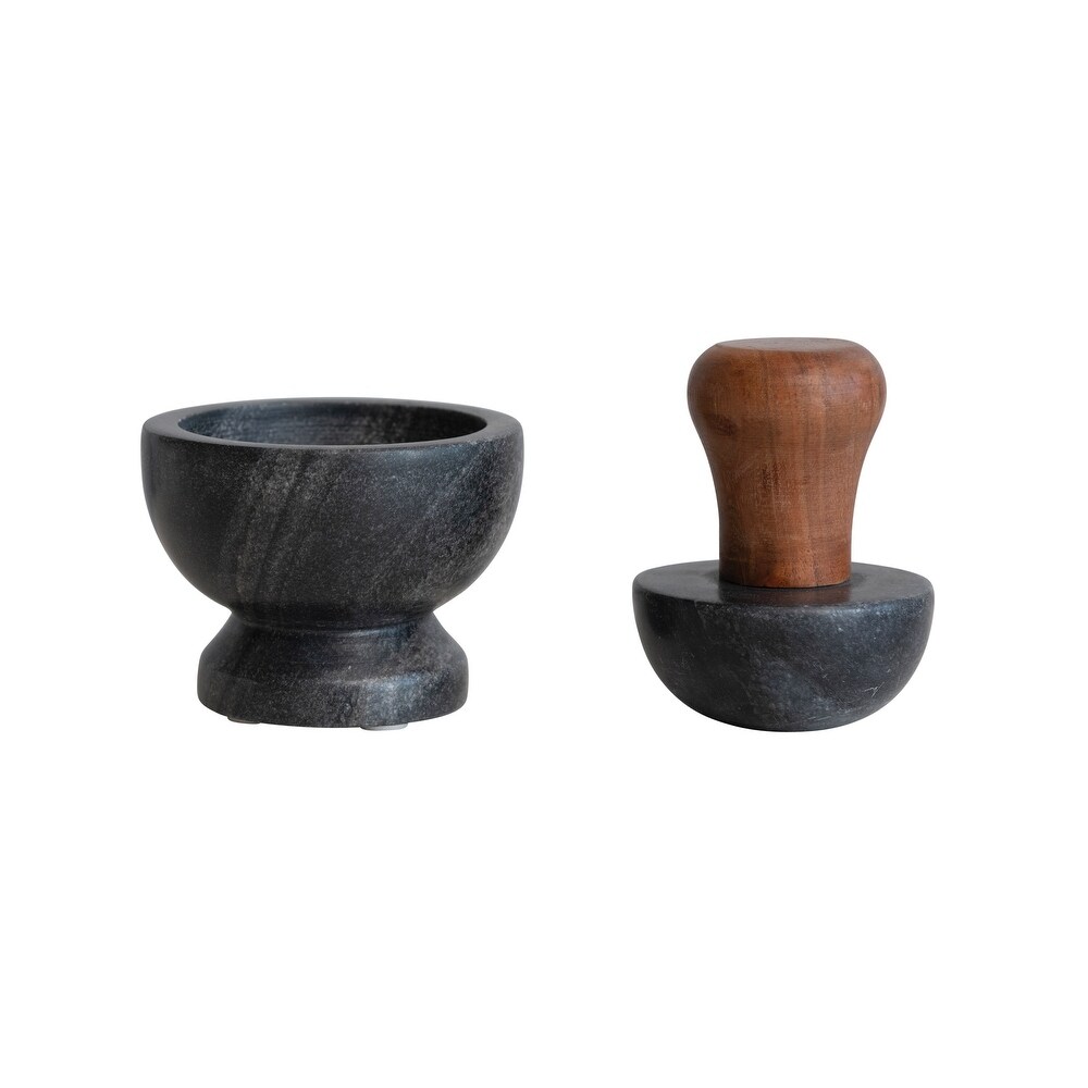 Marble and Wood Mortar and Pestle   4.0\