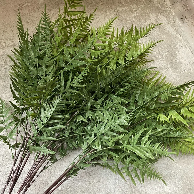 Garden supplies greenery long stem fern leaves wholesale plastic leaves green plants fern