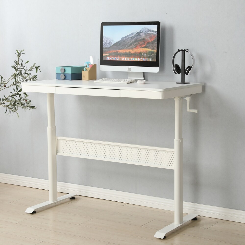 Standing Desk with Metal Drawer Adjustable Height Stand up Desk