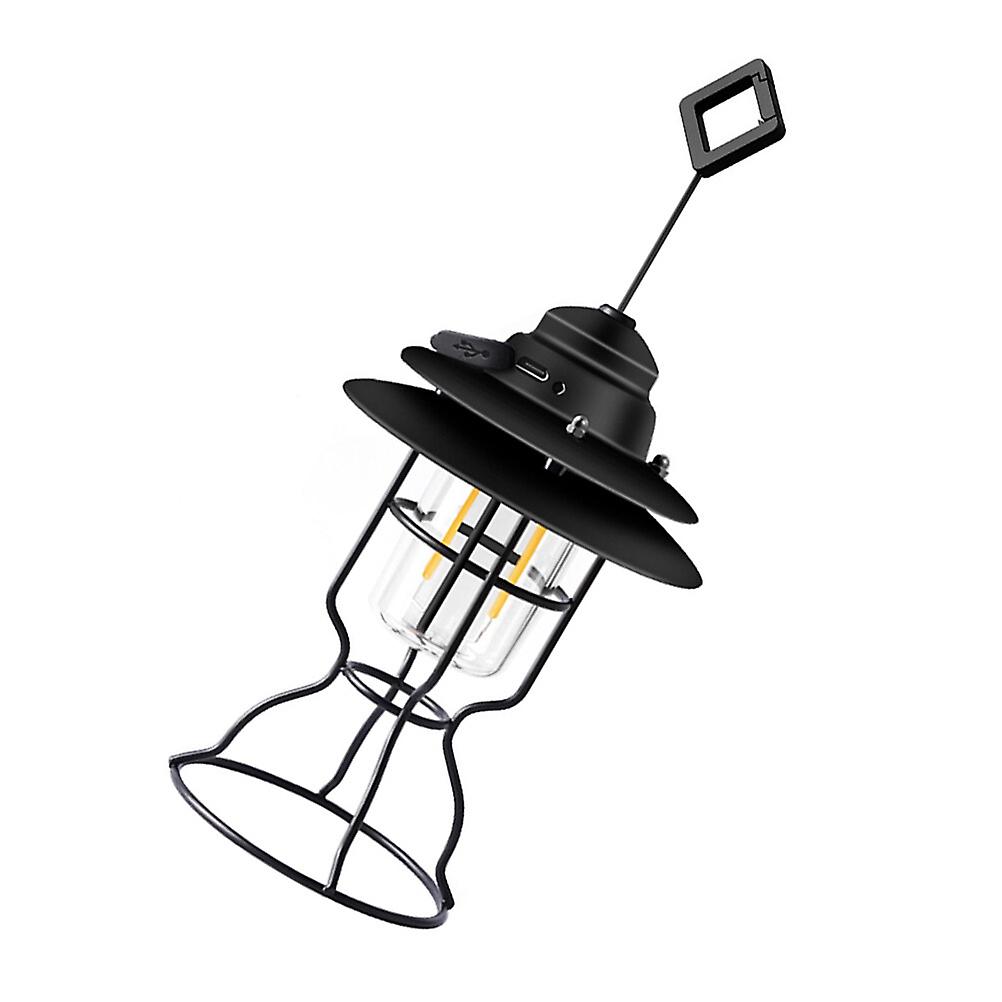 Camping Lamp Vintage Iron Hanging Light Usb Rechargeable Outdoor Night Lamp