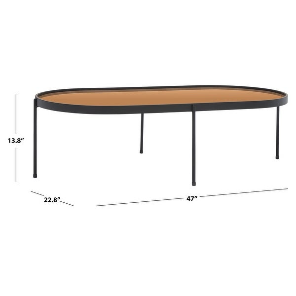 SAFAVIEH Emmerick Mirrored Oval Coffee Table - 47 in. W x 23 in. D x 14 in. H