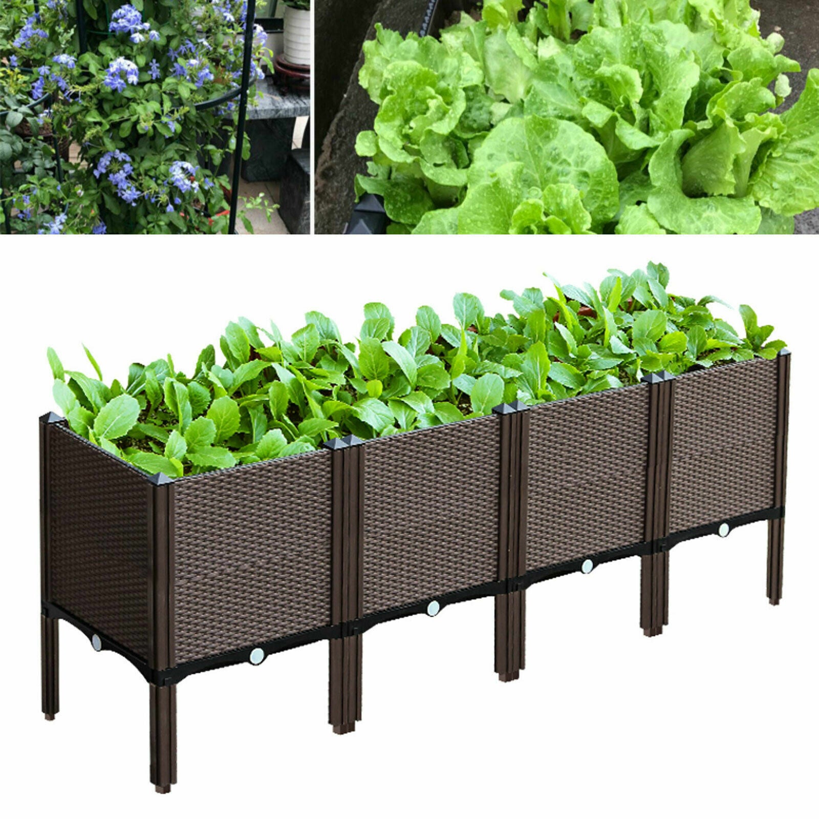 CNCEST Raised Elevated Garden Bed Planter Box Kit Vegetables Outdoor Plant Herbs