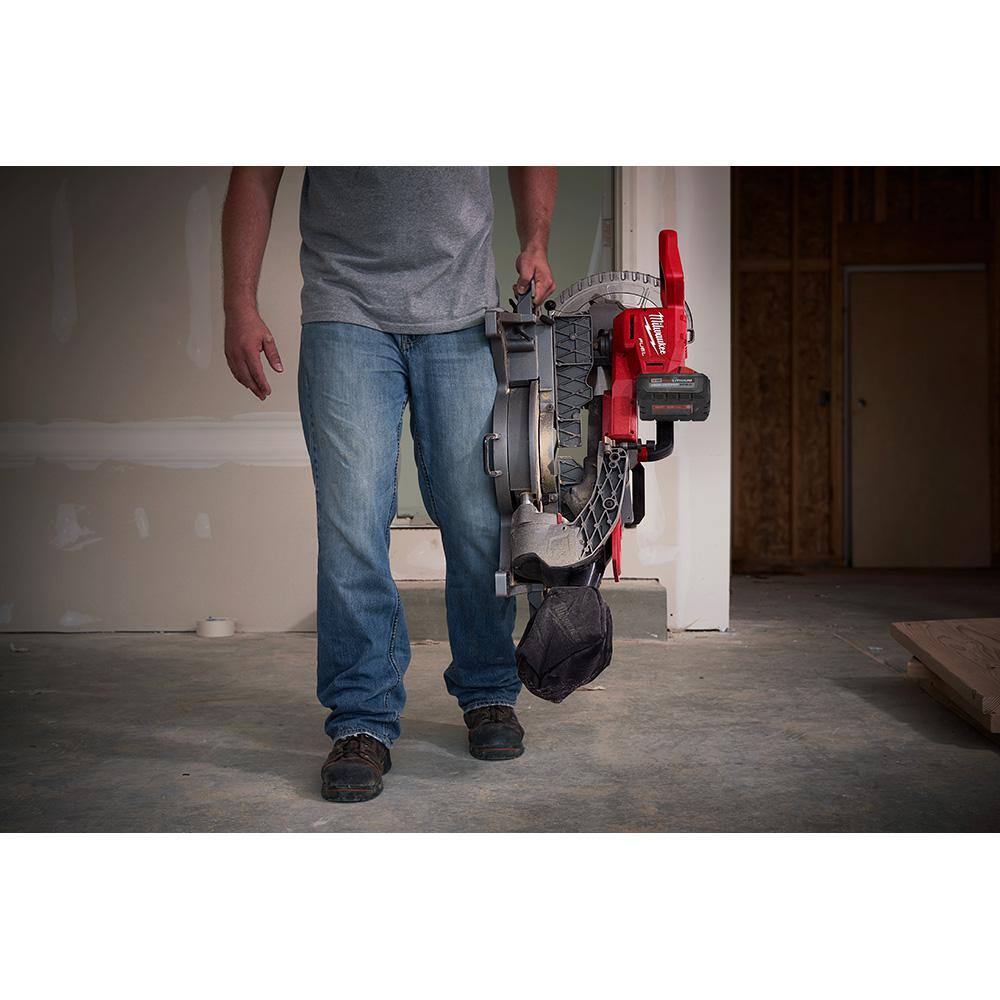 MW M18 FUEL 18V Lithium-Ion Brushless Cordless 10 in. Dual Bevel Sliding Compound Miter Saw Kit with Miter Saw Stand 2734-21-48-08-0551