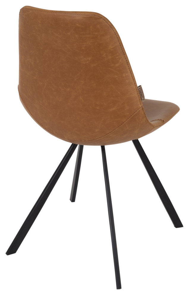 Leather Upholstered Dining Chairs (2)  Dutchbone Franky   Midcentury   Dining Chairs   by Oroa   Distinctive Furniture  Houzz