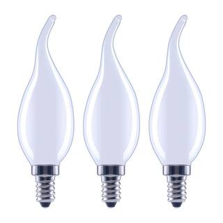 EcoSmart 60-Watt Equivalent B11 Dimmable E12 Candelabra Frosted Glass LED Vintage Edison Light Bulb Soft White (3-Pack) FG-04194