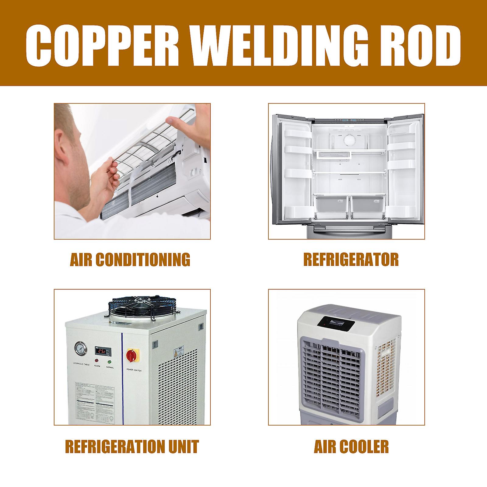 Brass Welding Rod Firm Solder Joint， Low Melting Point， Refrigerator Air Conditioner， Copper Pipe Brazing， Copper Straight Strip Welding Color 10pcs S