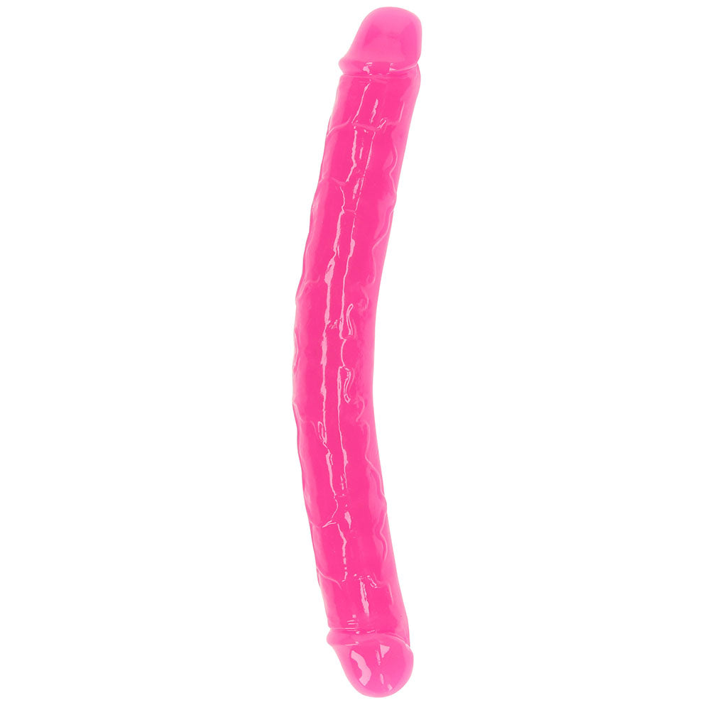 RealRock Glow In The Dark 12 Inch Double Dildo in Pink