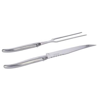 French Home Laguiole Stainless Steel Carving Knife and Fork Set. LG046