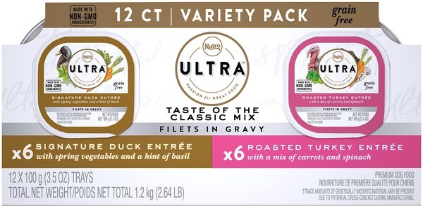 Nutro Ultra Grain-Free Filets in Gravy Taste of the Classics Variety Pack Adult Wet Dog Food Trays