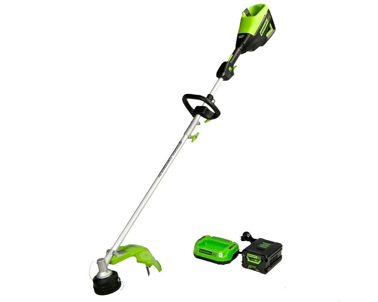 60V 16'' String Trimmer  5-Piece Attachment Combo Kit w/ Battery，  Charger | Greenworks Tools