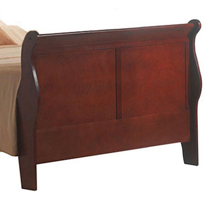 Traditional Style Twin Size Wooden Sleigh Bed， Cherry Brown