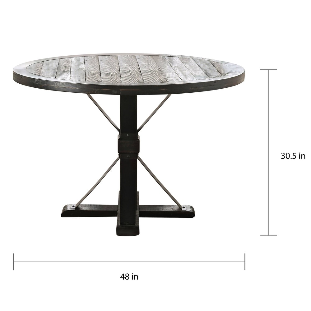 Furniture of America Lakeside Rustic Black 48 inch Wood Dining Table