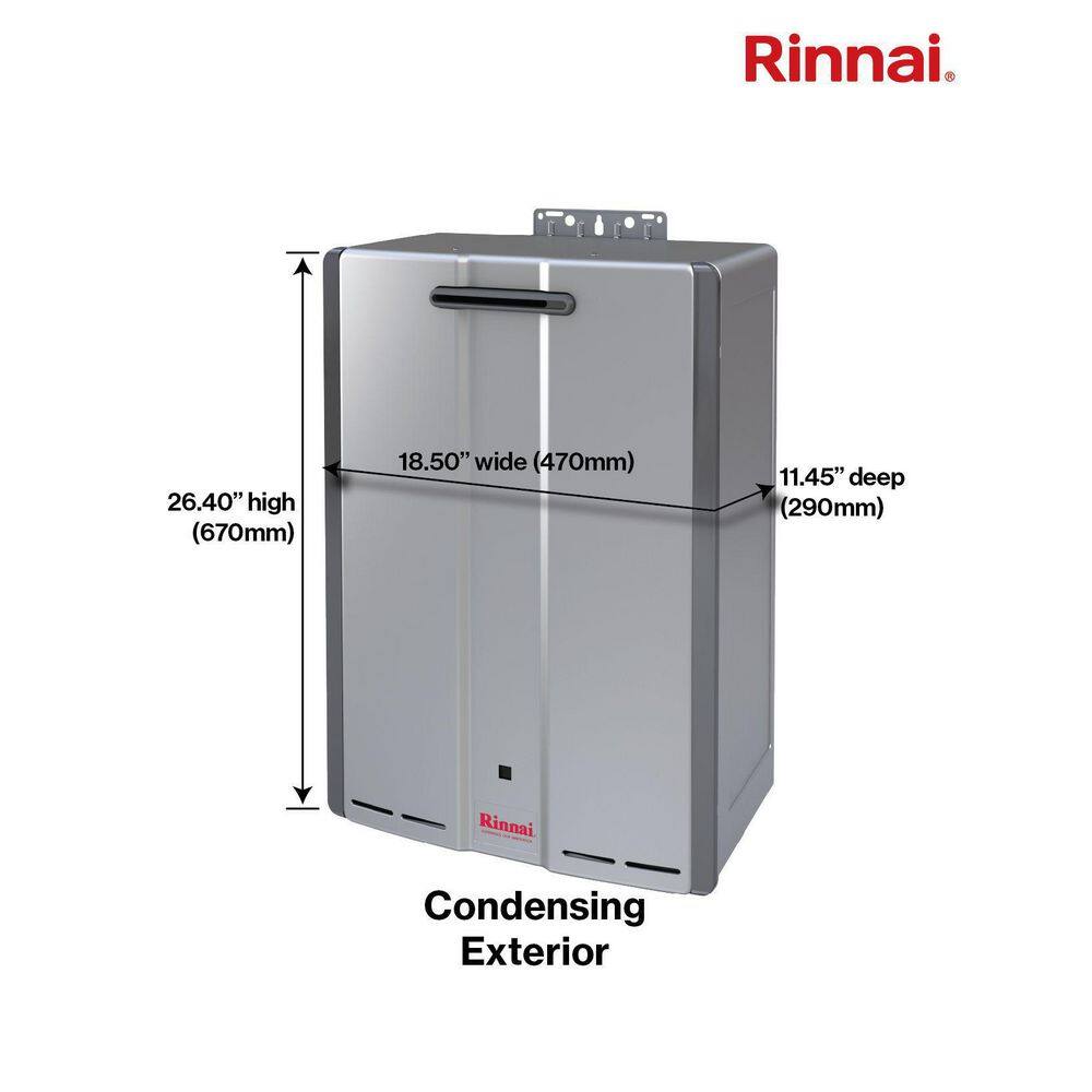 Rinnai Super High Efficiency Plus 9 GPM Residential 160000 BTU Exterior Propane Gas Tankless Water Heater RSC160eP