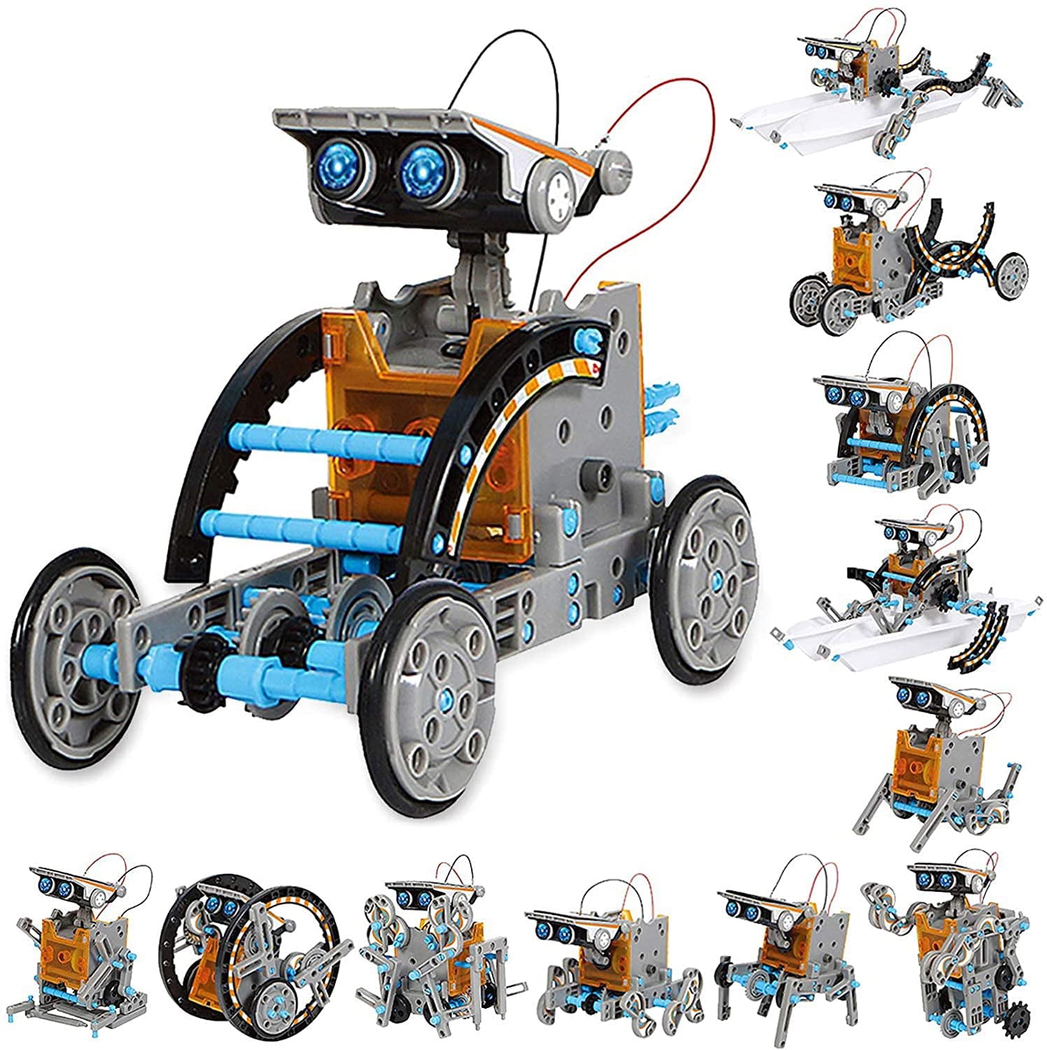 STEM 12-in-1 Education Solar Robot Toys -DIY Building Science Experiment Kit for Kids Aged 12 and Older， Solar Powered by The Sun for School classrooms