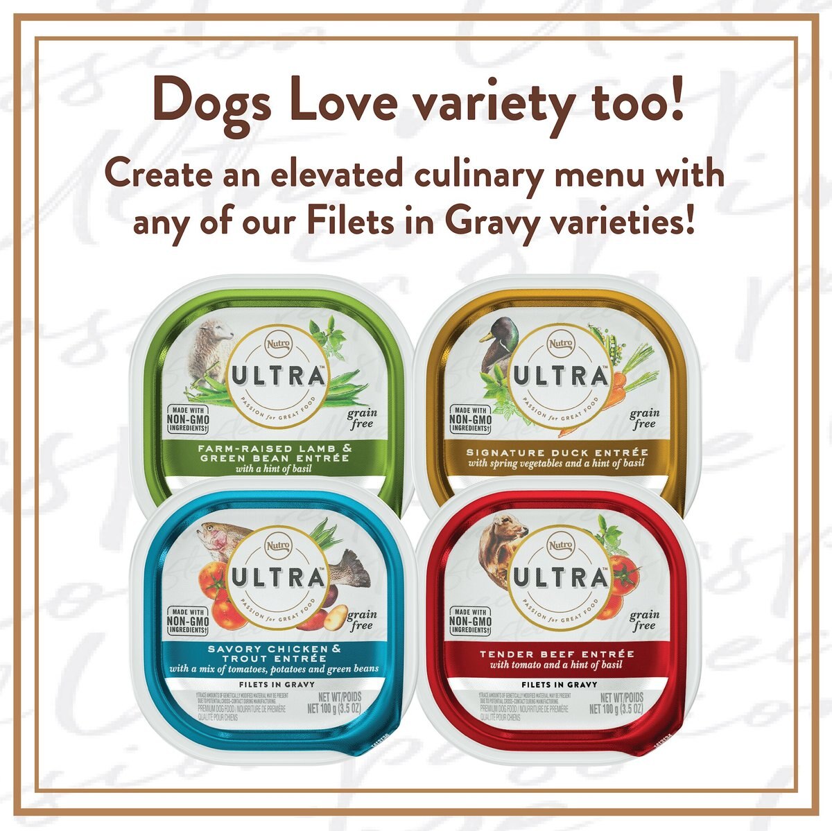 Nutro Ultra Grain-Free Filets in Gravy Tender Beef Entree Adult Wet Dog Food Trays