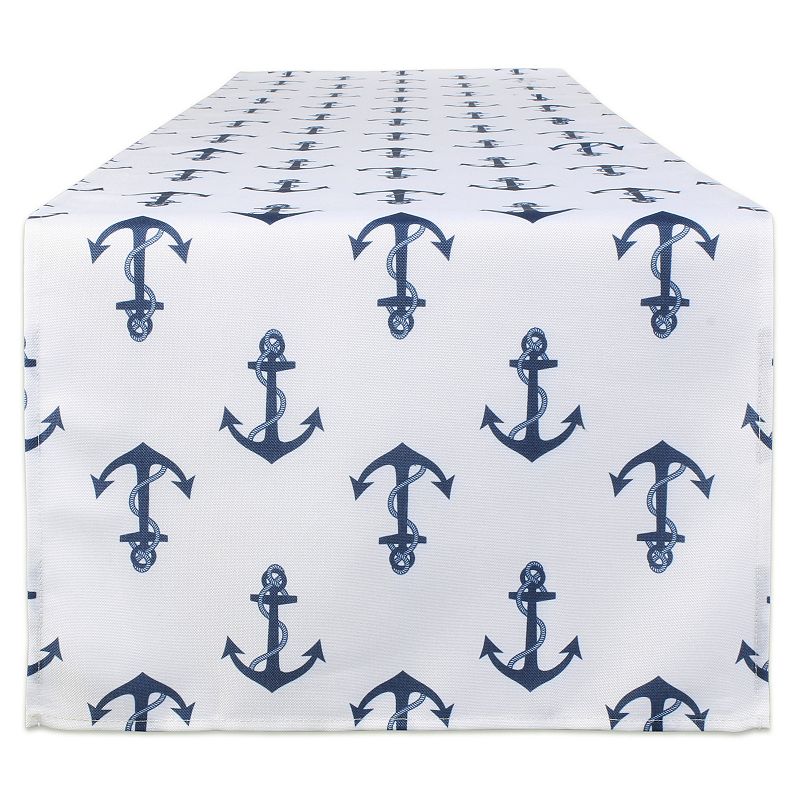 72 Outdoor Table Runner with Anchors Printed Design