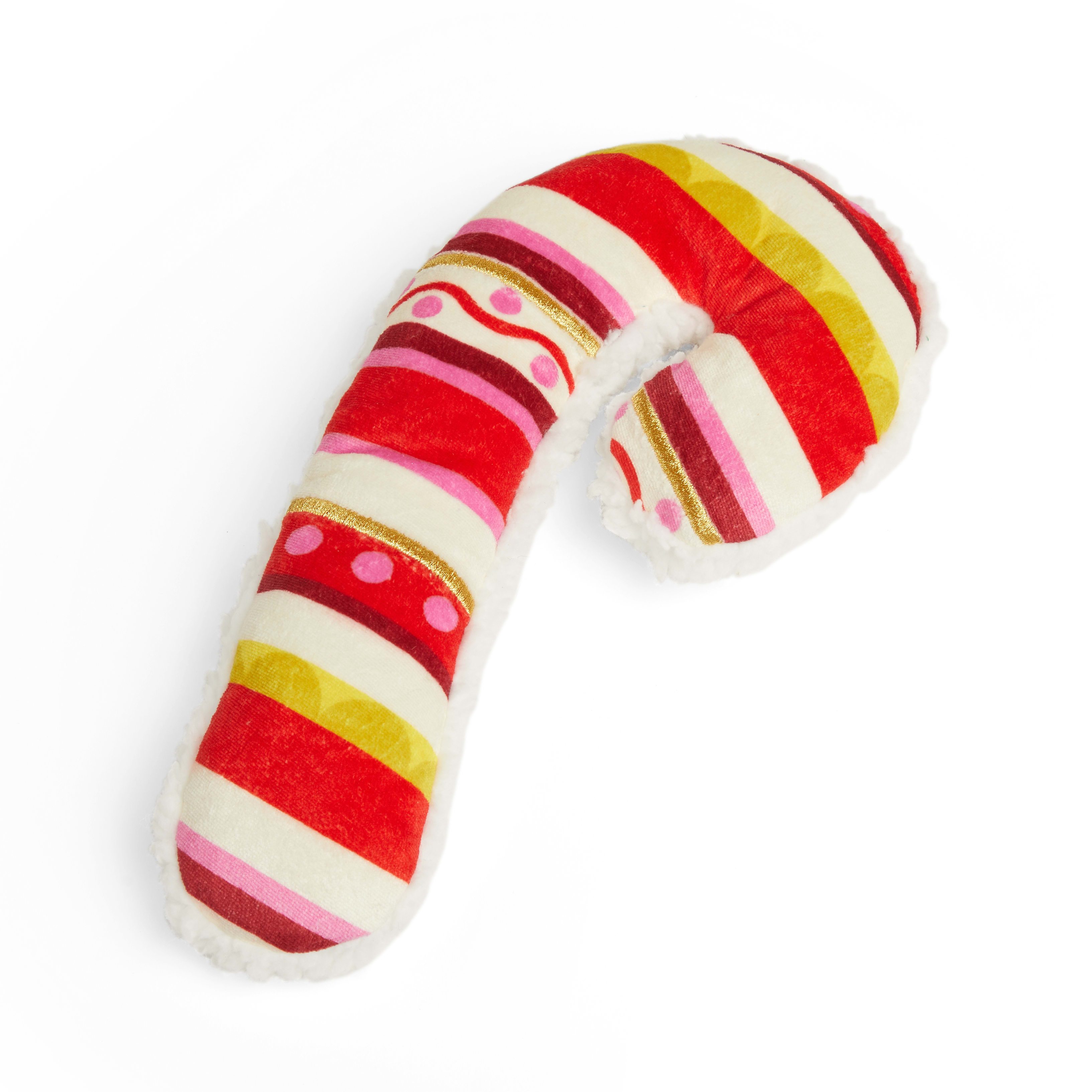 More and Merrier Plush Candycane Dog Toy， Medium