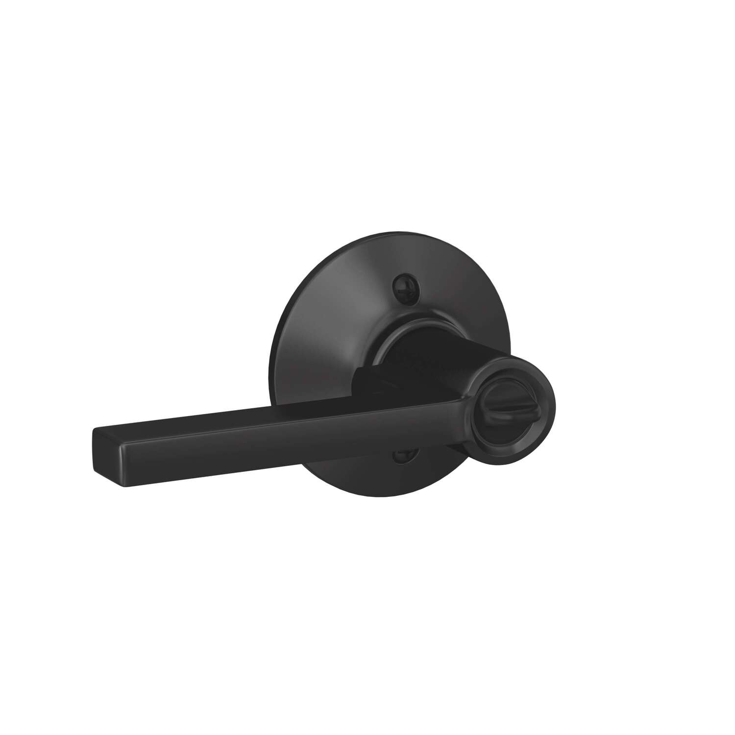 Schlage Latitude Matte Black Entry Lever 1-3/4 in.