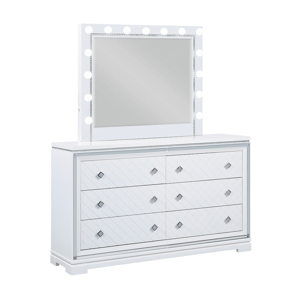 Isabelle Grid Pattern 6 Drawer Dresser