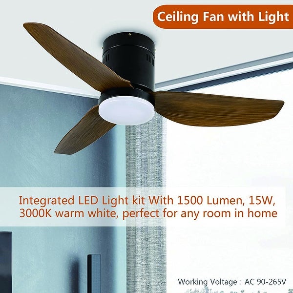 Topcraft 40 Inches Ceiling Fan with LED Light and Remote Control - Brown Shopping - The Best Deals on Ceiling Fans | 41086011