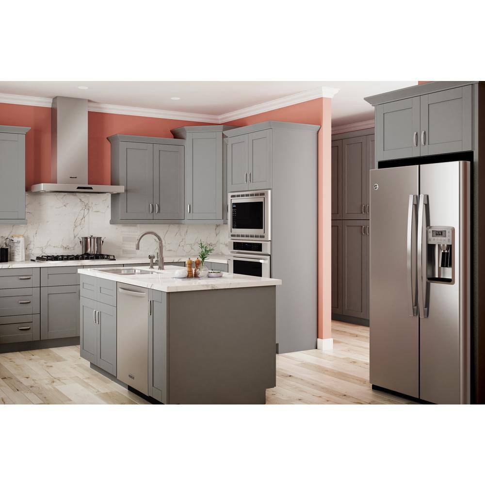 Home Decorators Collection Washington Veiled Gray Plywood Shaker Stock Assembled Base Kitchen Cabinet Sink Base 36 in. x 34.50 in. x 24 in. SB36-WVG