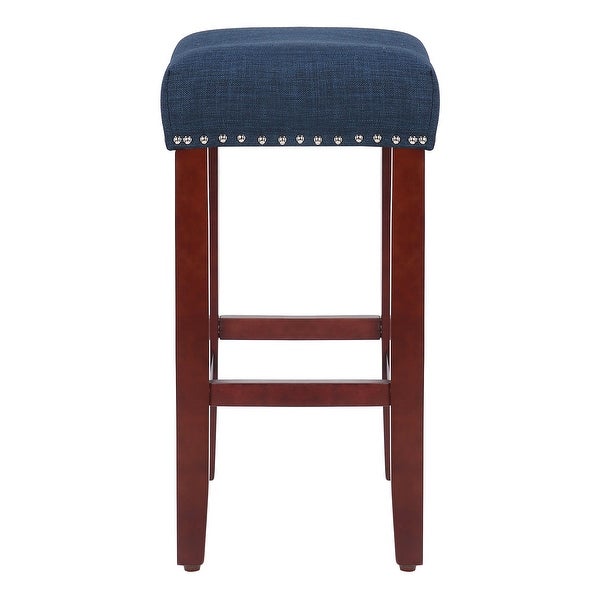 Henley 24-inch Saddle Nailhead Counter Barstool