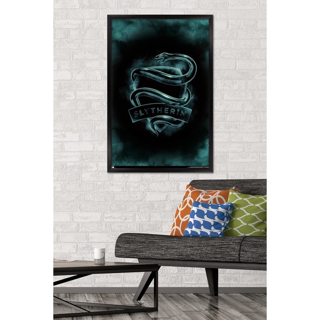 Trends International Harry Potter Slytherin Crest Magic Framed Wall Poster Prints