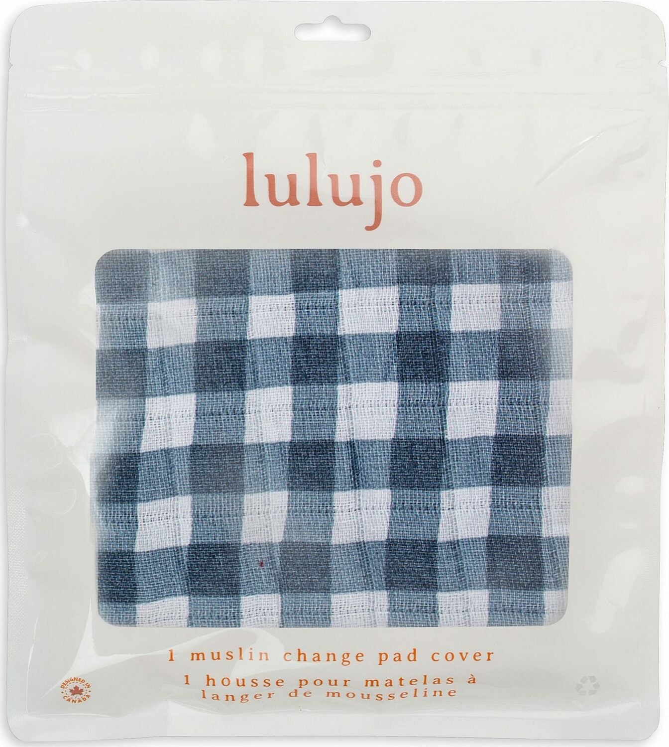 Lulujo Navy Gingham Change Pad Cover