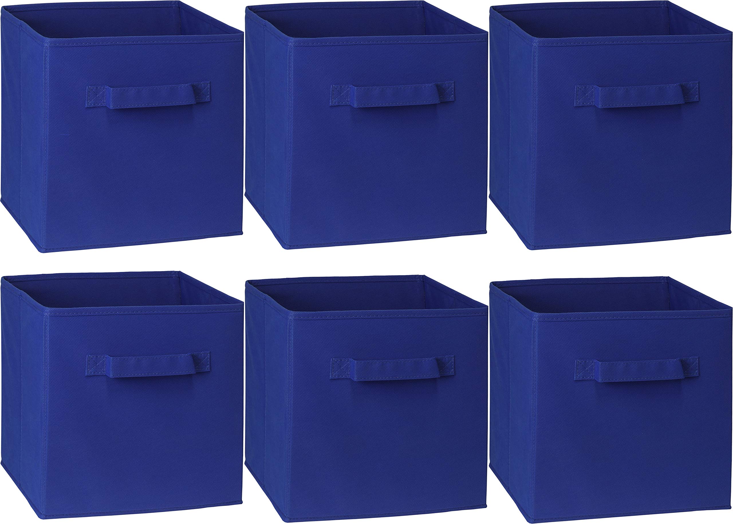 6 Pack - SimpleHouseware Foldable Cube Storage Bin, Dark Blue