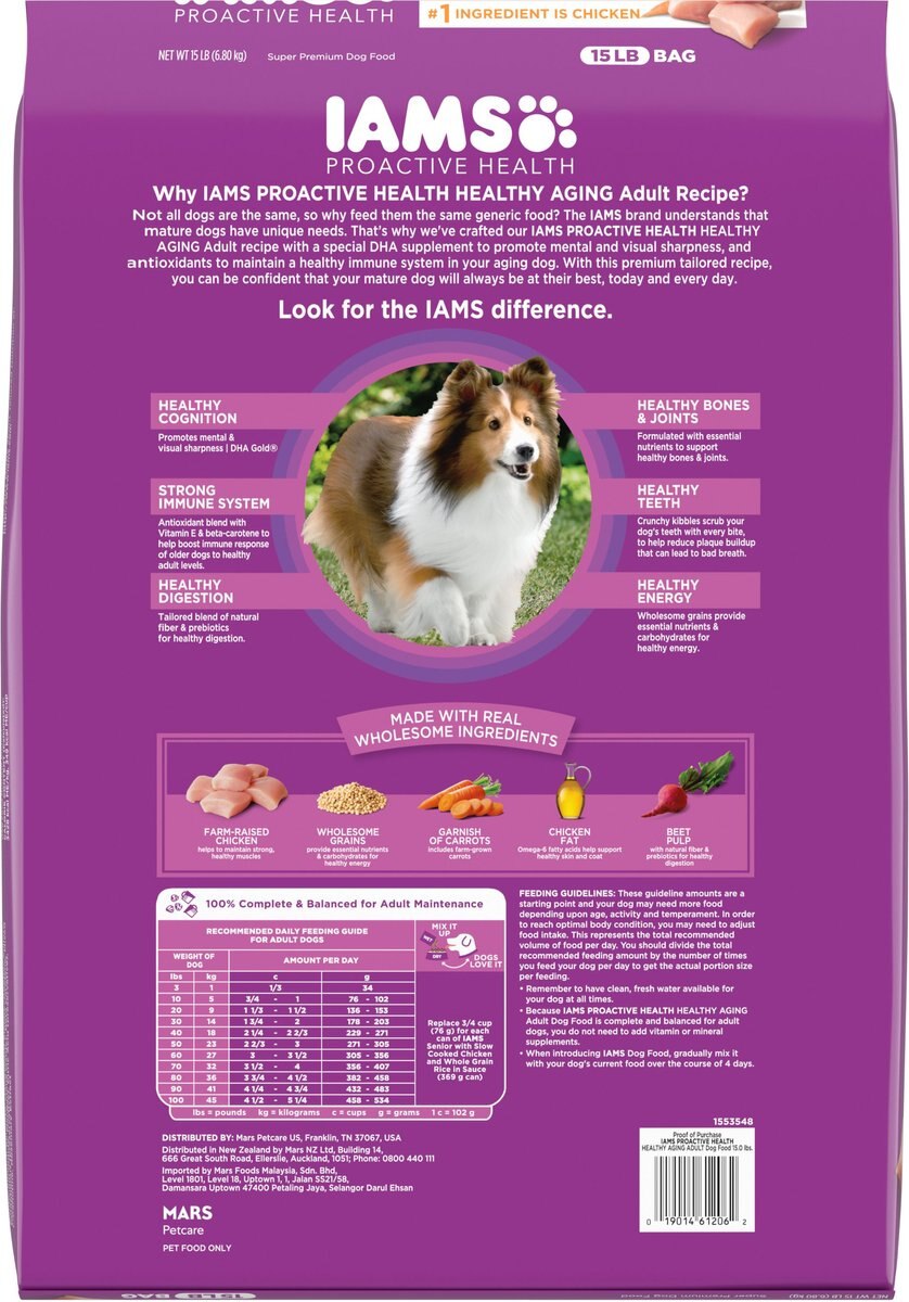 Iams Proactive Health Healthy Aging Mature and Senior Formula with Real Chicken Dry Dog Food