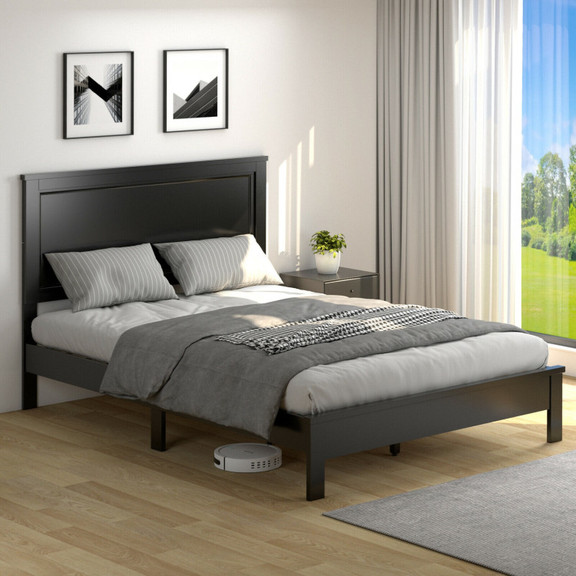 Costway 94657820 Queen Size Bed Frame Platform Sla...