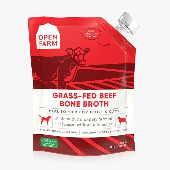 OPEN FARM GRASS-FED BEEF BONE BROTH FOR DOGS and CATS;