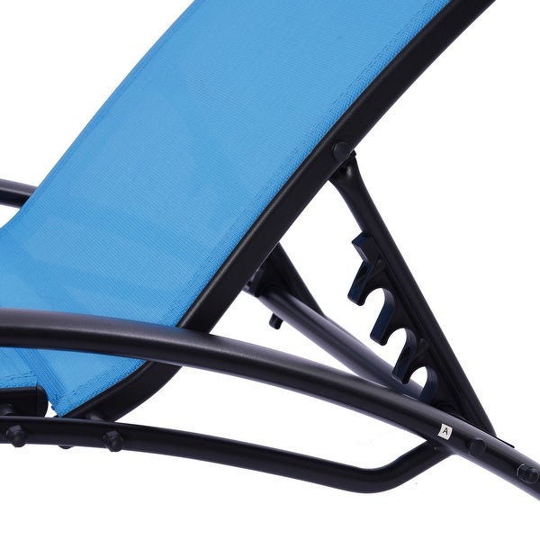 2-Pcs Set Chaise Lounges Outdoor Lounge Chair Lounger Recliner Chair