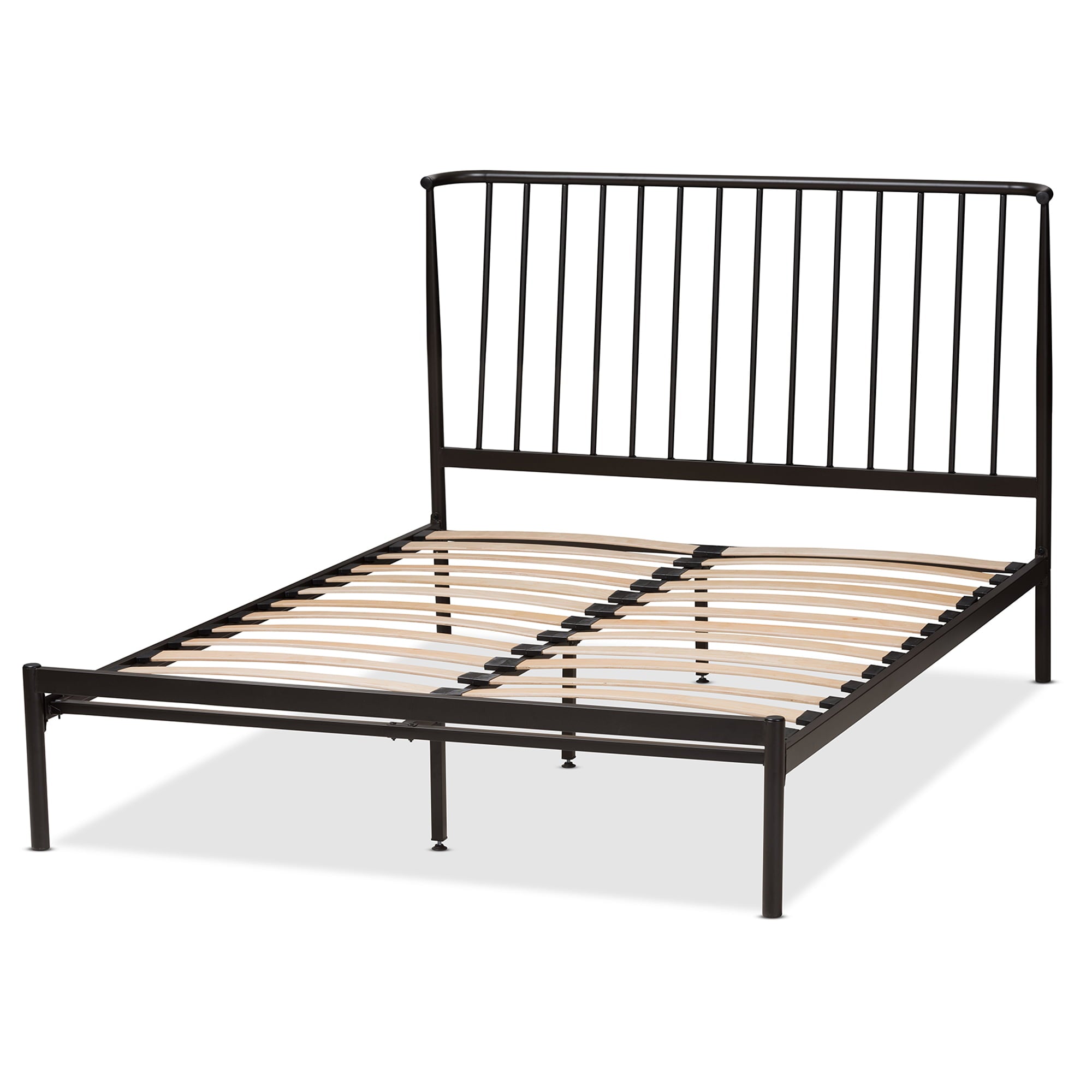 Baxton Studio Sabine Modern and Contemporary Black Finished Metal Platform Bed, Full