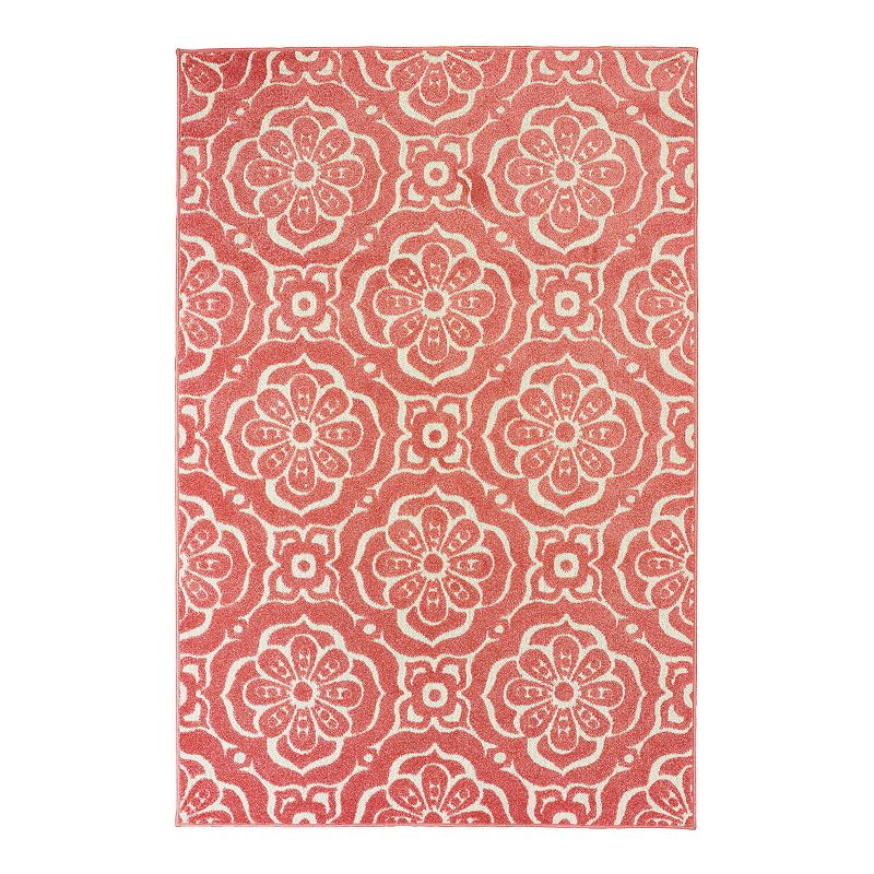 StyleHaven Belize Pastel Trellis Medallion Indoor Outdoor Rug